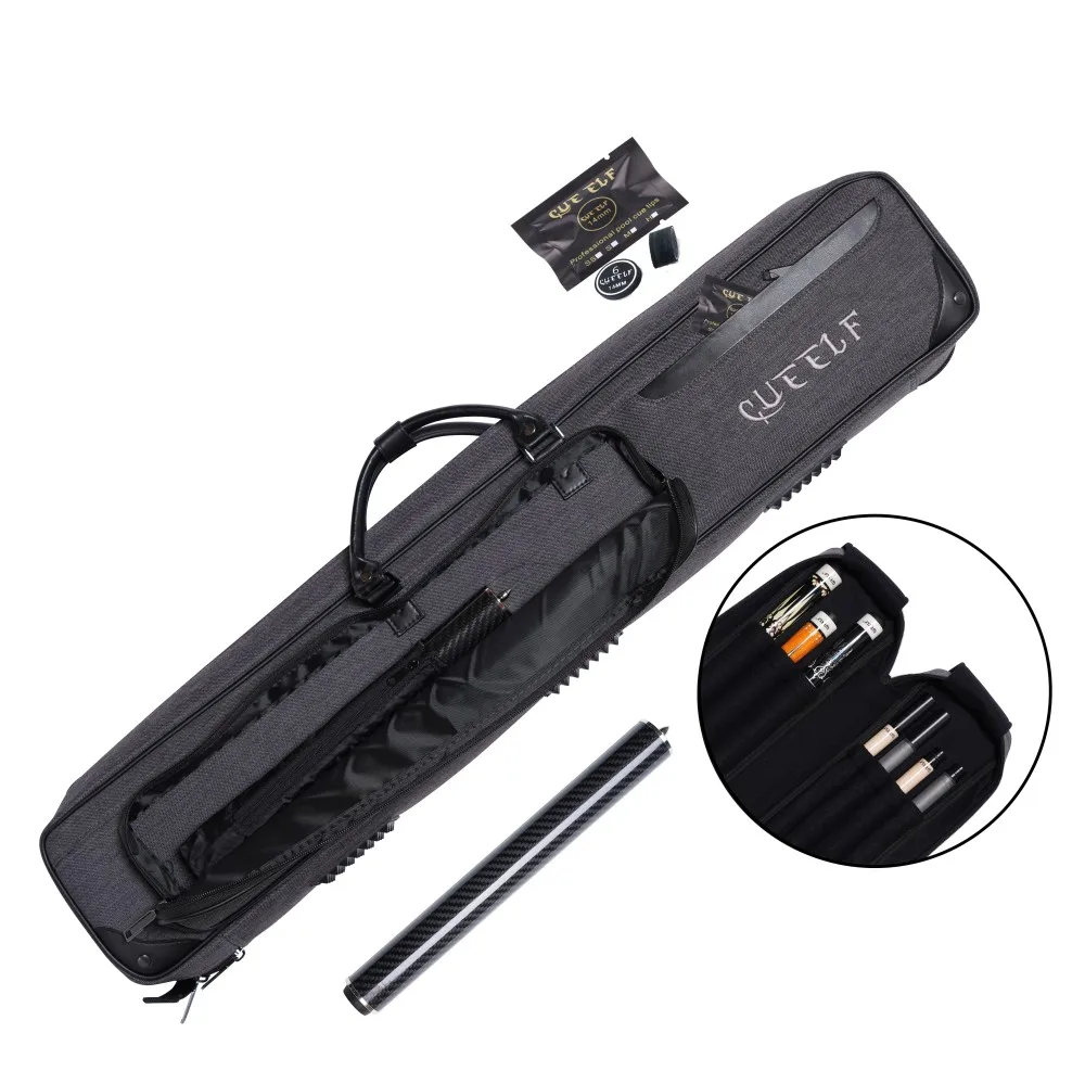 

Grey Pool Cue Case 3B4S Pool Cue Carrying Case Pool Cue Bag Holds 3 Butts and 4 Shafts Multiple Accessory Pockets
