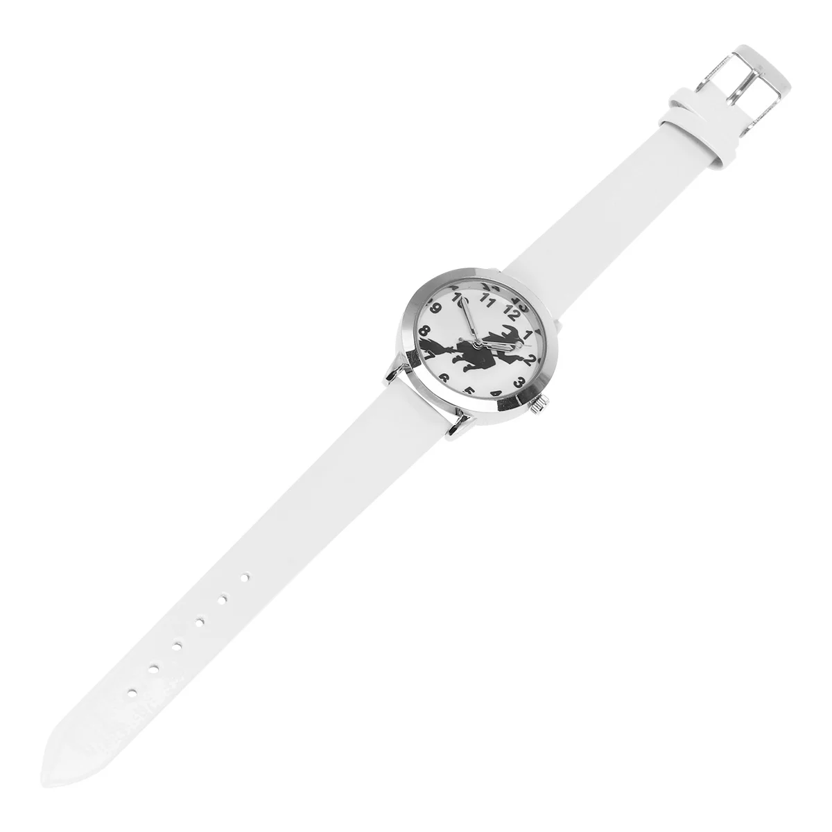 Halloween Witch Pattern Quartz Watch Creative Lightweight Durable Comfortable Strap Gift Watch Luminous Hands