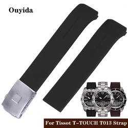 Silicone watch strap For Tissot 1853 Tengzhi T-Touch original T013 Waterproof watchbands T047T081T33 Rubber wristband 20mm 21mm