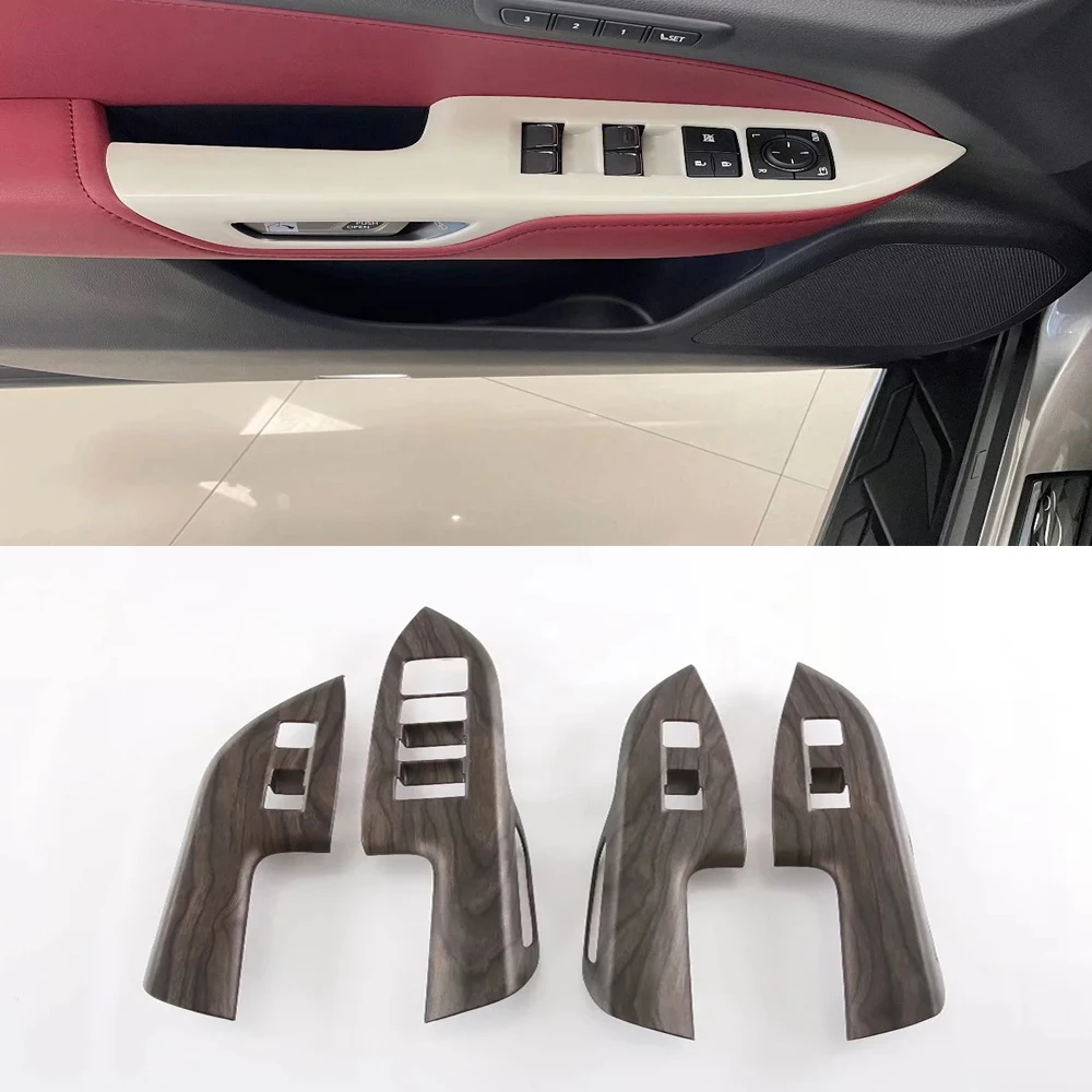 LHD RHD For Lexus NX 260 350h 2022 2023 Accessories Peach Wood Window Switch Lift Cover Trim Gear Shift Panel AC Cover Trims