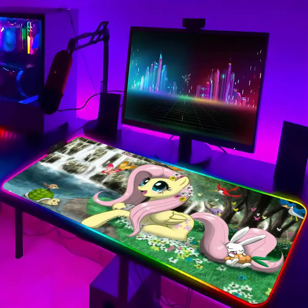 My L-LittleS P-PonyS Mouse Pad Xxl Laptop Mat Gaming Rgb Mousepad Backlit Keyboard Gamer Girl trend Table Pads Deskpad