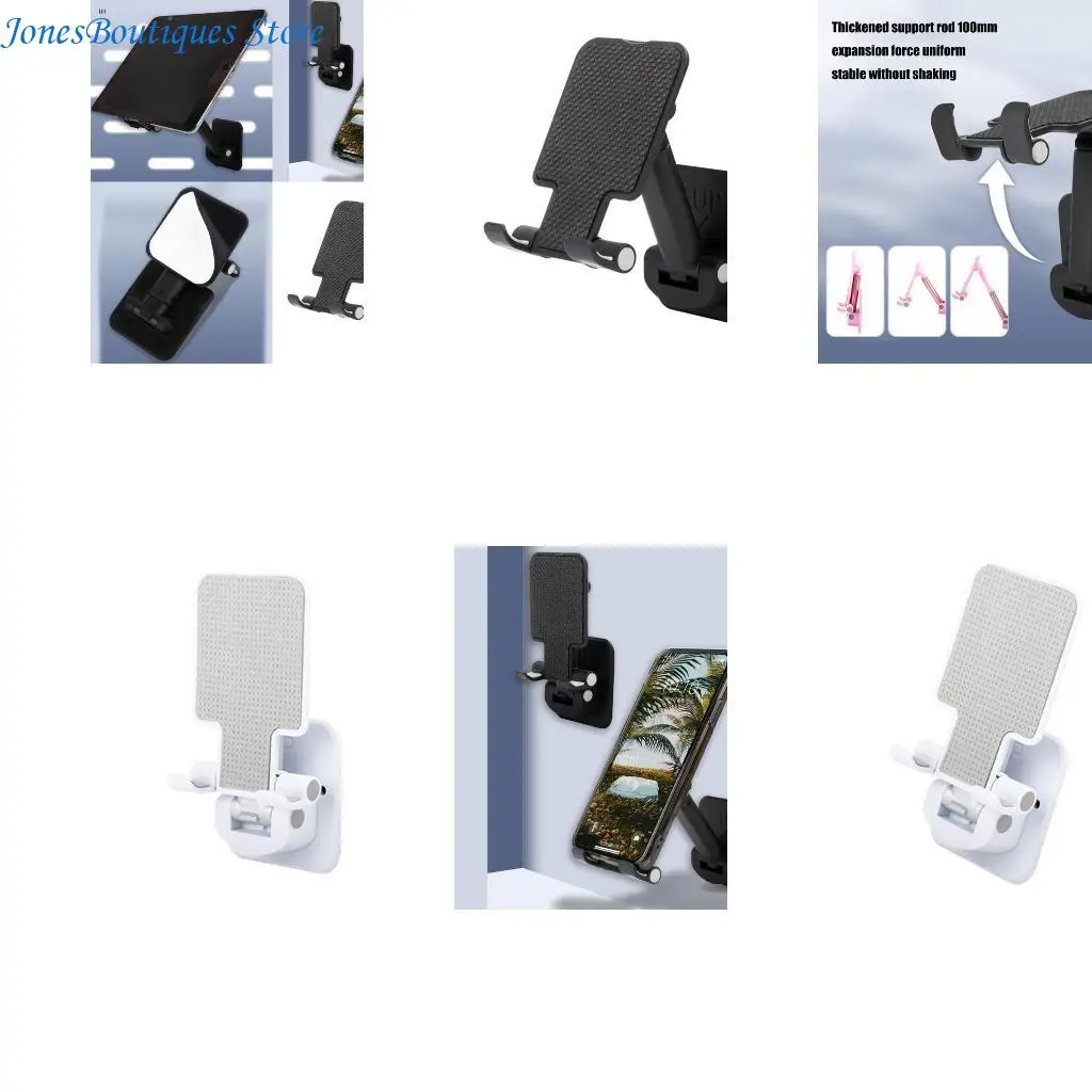 

Folding Wall Mount Phone Support Adhesive Holder Space Saving & Easy To Install Adhesive Support for Mobile Devices W8KE
