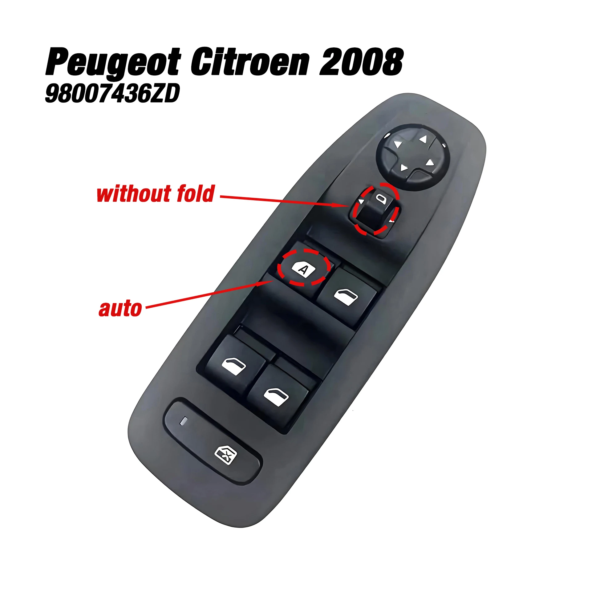 

98007436ZD For Citroen C 3 Peugeot 208 2008 2013-2019,16+8Pins Electric Master Power Window Control Switch Glass Lifter Button