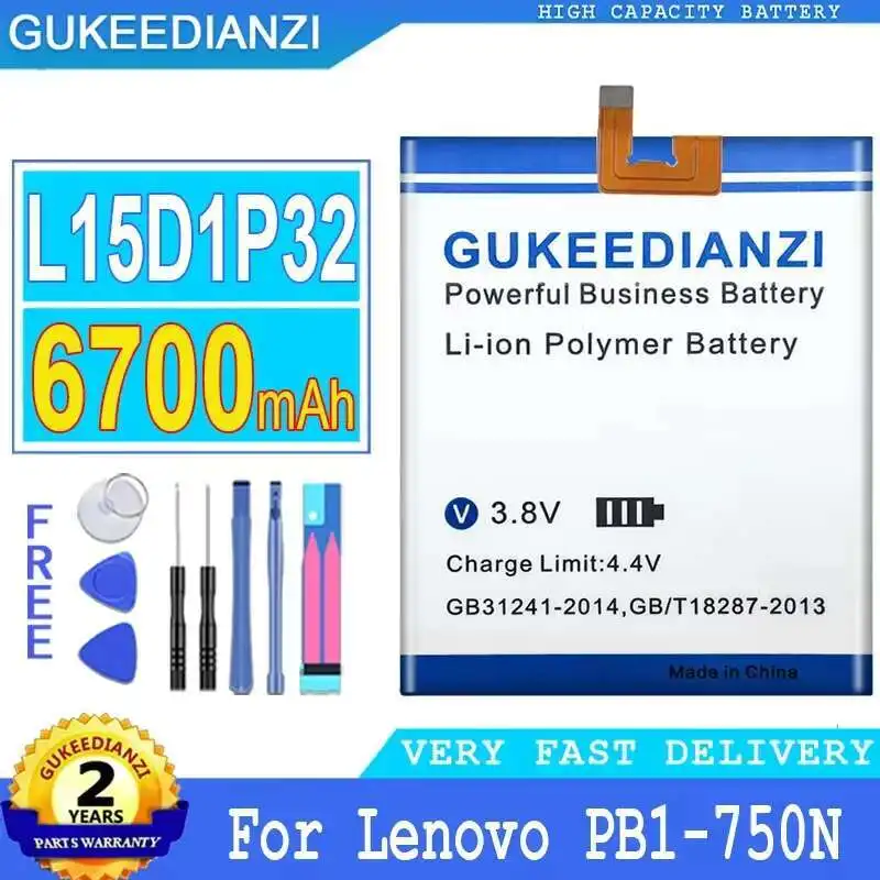 

Аккумулятор GUKEEDIANZI для Lenovo, аккумулятор большой мощности, 6700 мАч, L15D1P32