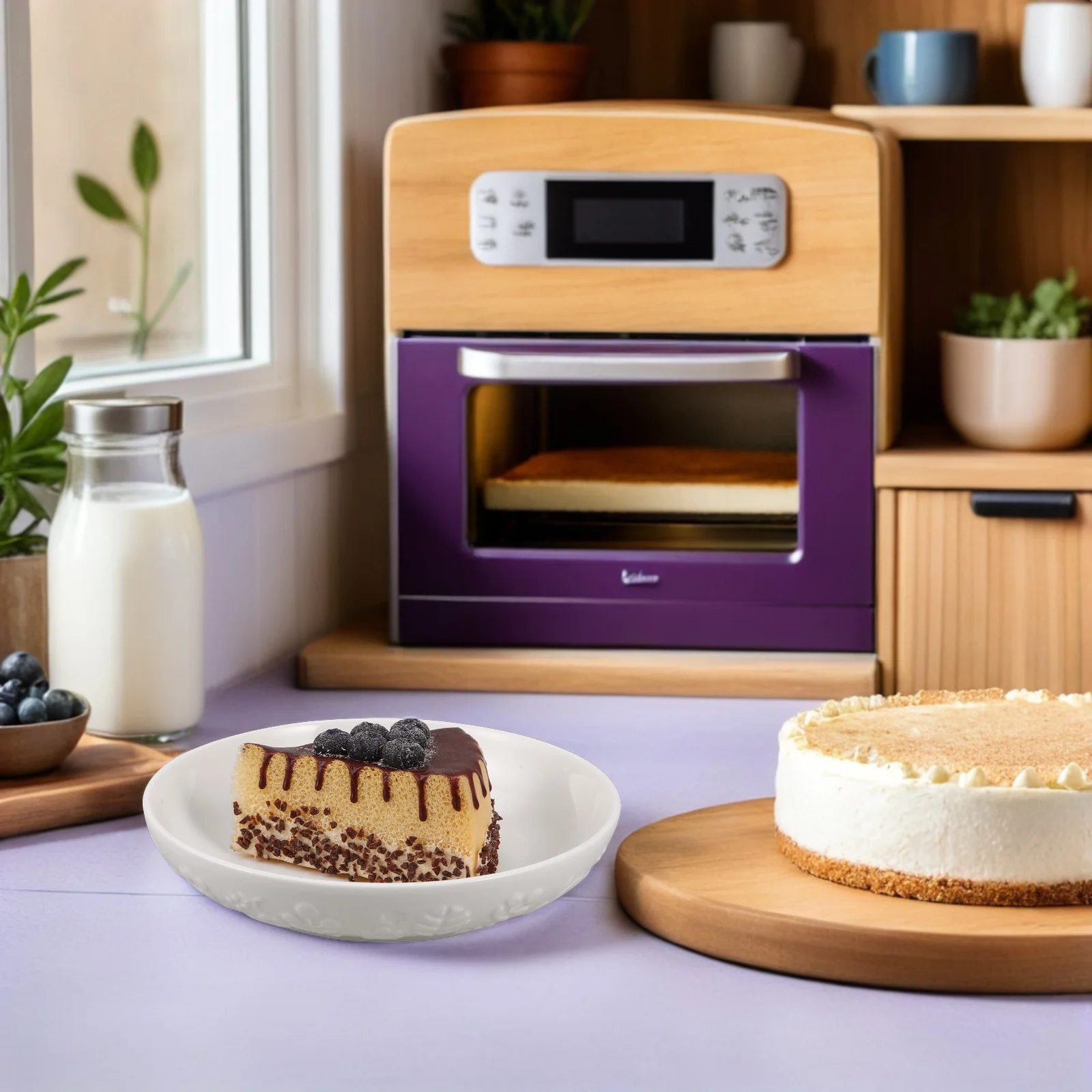 

Ceramic Bunny Plates Inch Round Embossed Pattern Decorative Dinner Plate Multifunctional Household Tableware for Kids