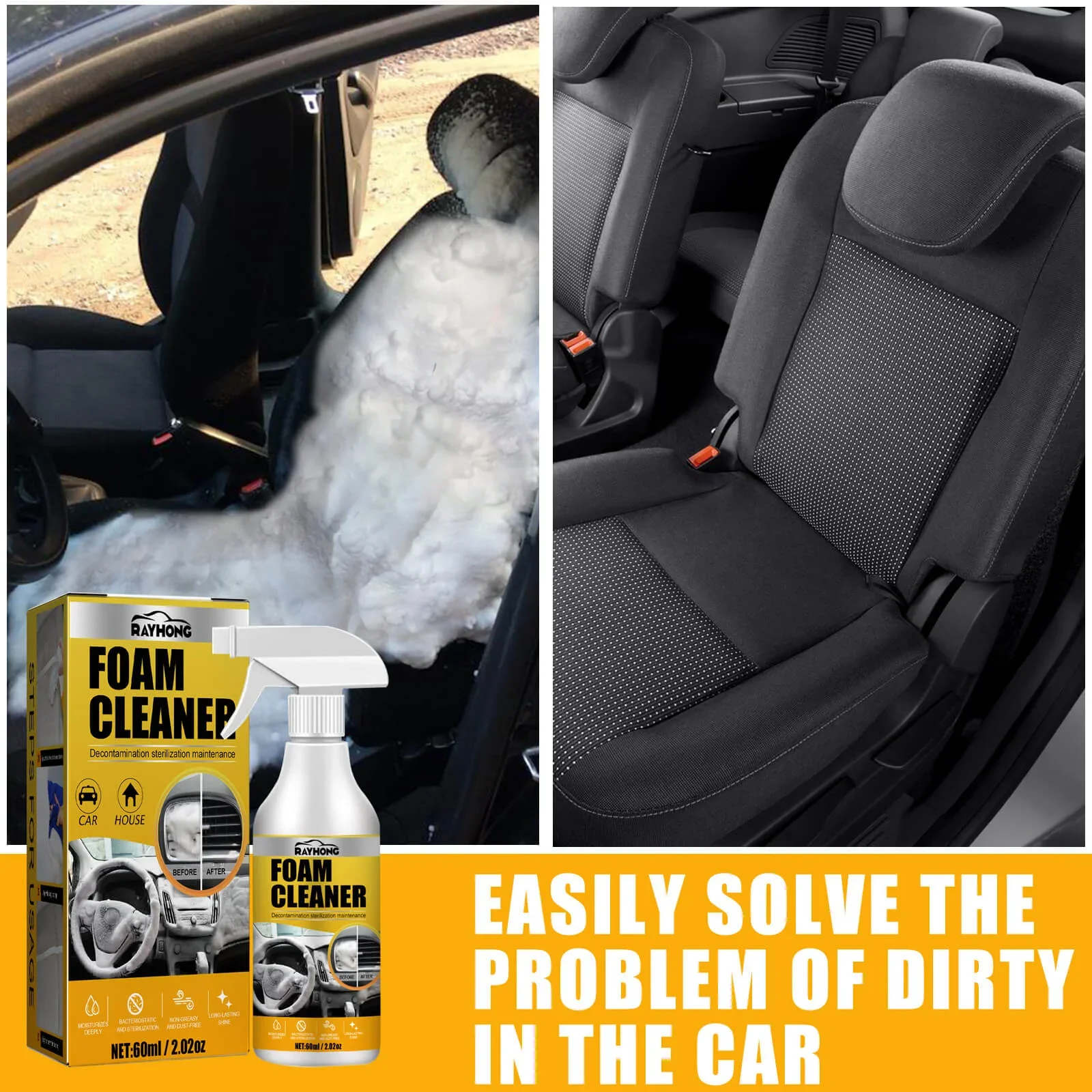 Car interior foam refinisher cleaner Multi-purpose Foam Cleaner Anti-aging Cleaning Car Interior Home Cleaning Foam Spray