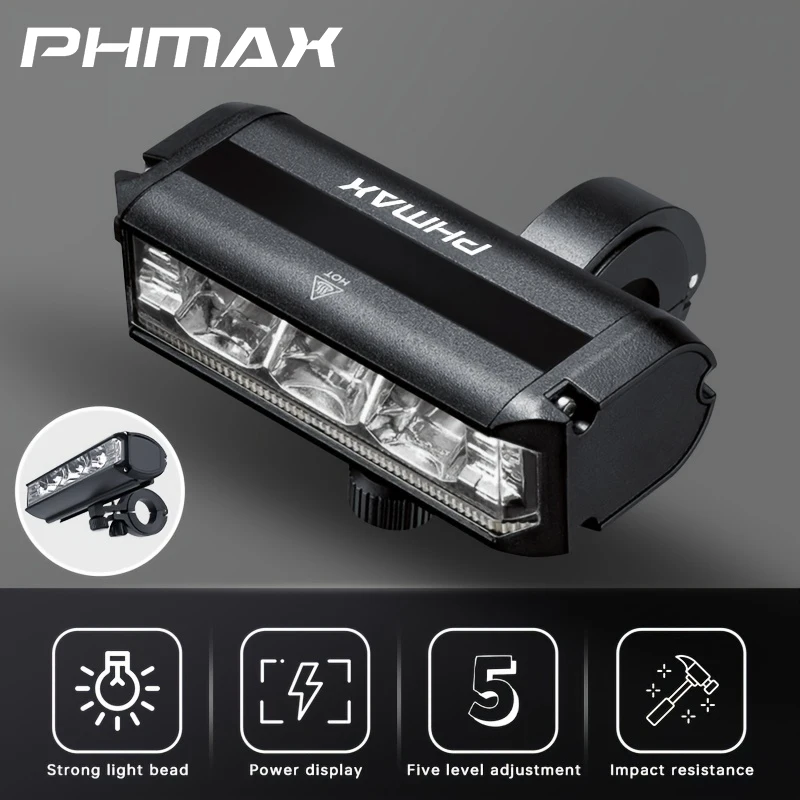 PHMAX luz delantera de bicicleta 1000 lúmenes Super brillante tipo C linterna recargable luz de advertencia TMB lámpara de Ciclismo de Carretera de montaña