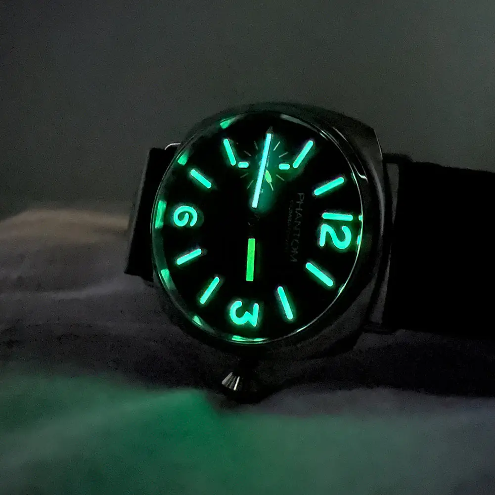 PHANTOM homage watch for Seagull ST3600 manual movement super luminous retro men\'s military watch 44MM