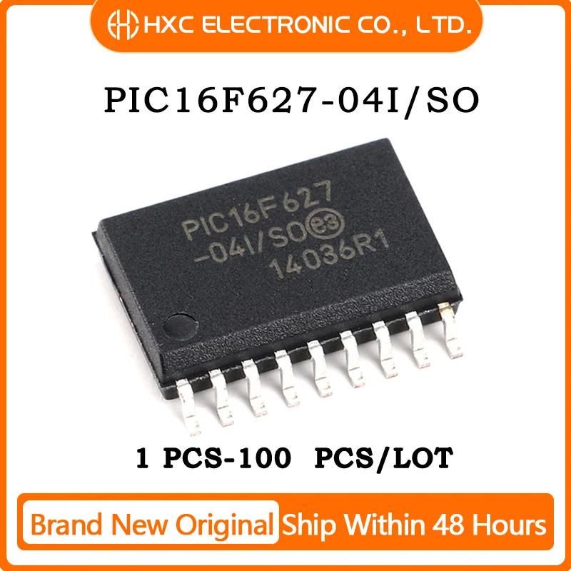 

1/5/10/50PCS PIC16F627-04I/SO PIC16F627-04I PIC16F627 MCU SOP18 Microcontroller