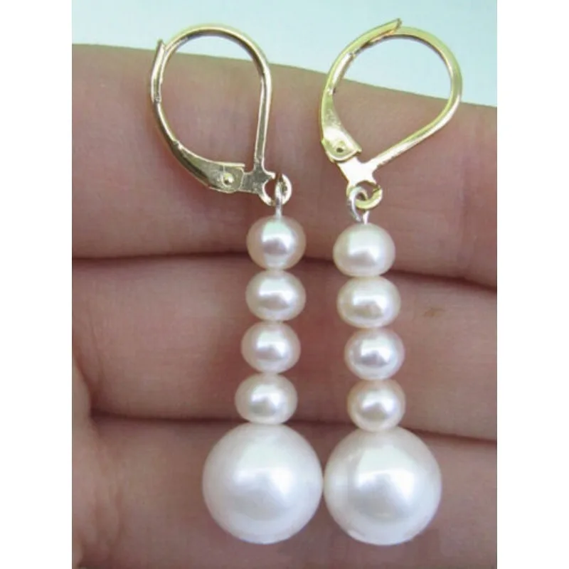 

Женские серьги с натуральным белым жемчугом Акойя AAA + 7-11 мм, пряжка из 14-каратного золота