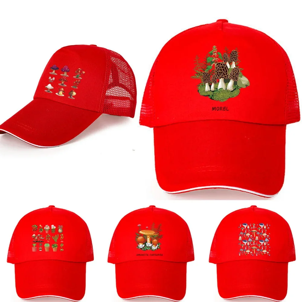 Fashion Mushroom Mesh Baseball Caps for Men Women Summer Breathable Snapback Hats Outdoor Sport Sun Trucker Hat Cap Dropshipping