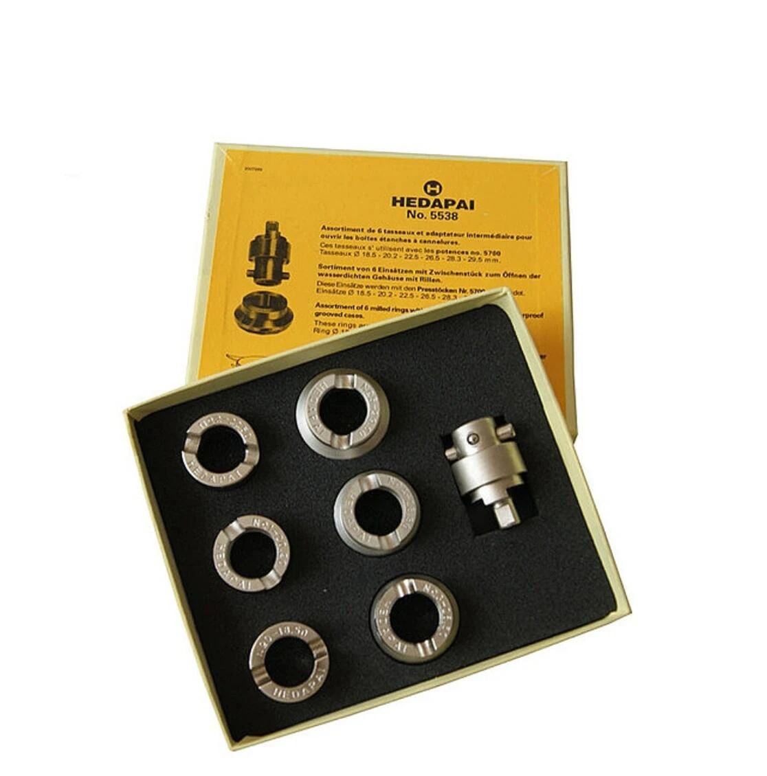 Stailess Steel 6 Assort size Watch Case Opener Dies Kit, Watch Back Opening Tools With 5700 Opener Wrench Key Adaptor