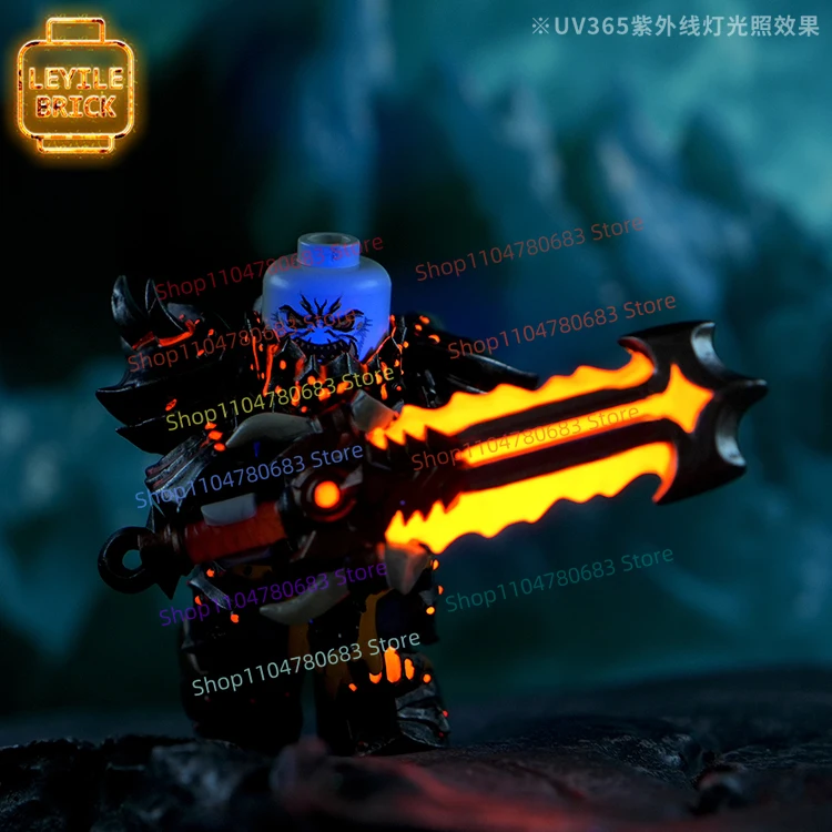 MOC Bouwstenen Giant Blade Warrior Mini Figuur Assemblagemodel Display Cartoon Anime Accessoires Decoratief Speelgoed Cadeau