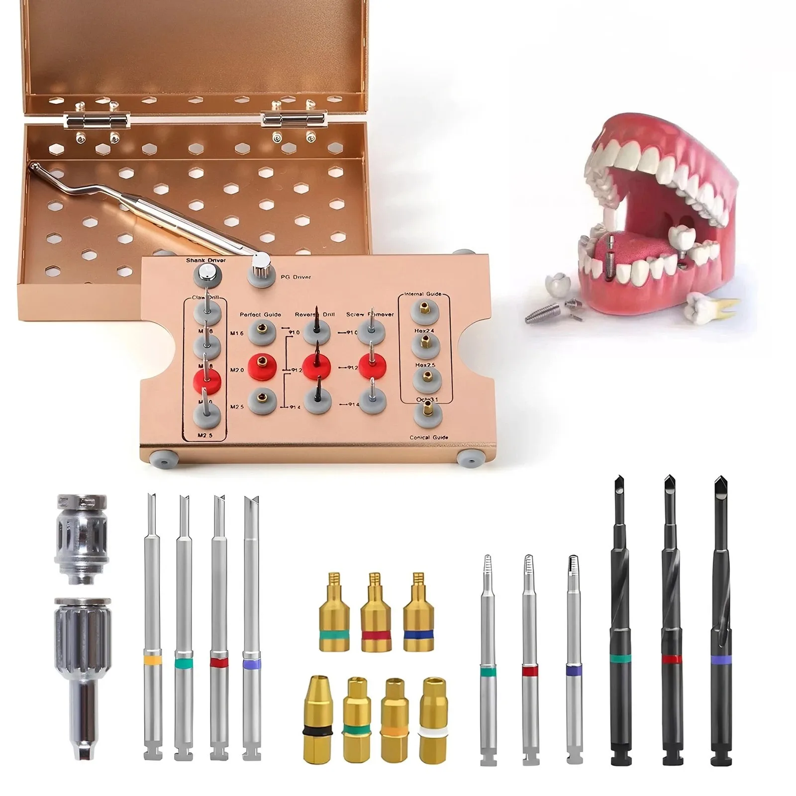 Dental Implant Screw Removal Kit Broken Extractor Surgical Remover Instruments Extract Tool Set
