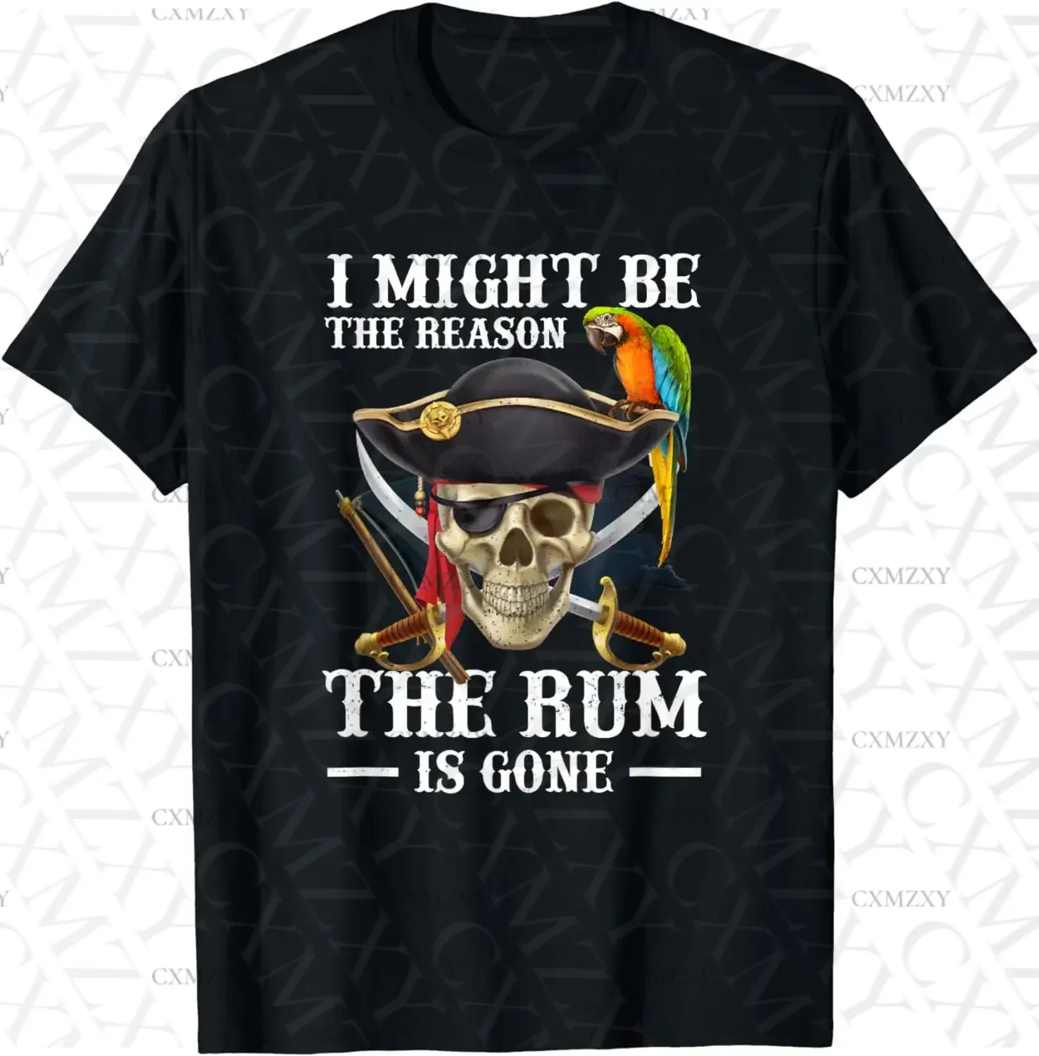

I Might Be The Reason The Rum Is Gone Pirate T-Shirt for Men Women Cotton Short Sleeve All Seasons Graphic T Shirts