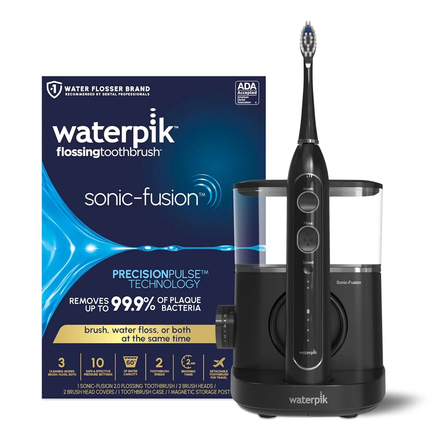 2.0 Professional Flossing Toothbrush, Electric Toothbrush and Water Flosser Combo In One