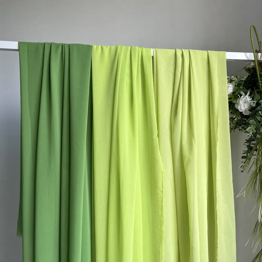 Grass Green Translucent Chiffon Draping Fabric for Wedding Ceiling Voile Purdah Fabric