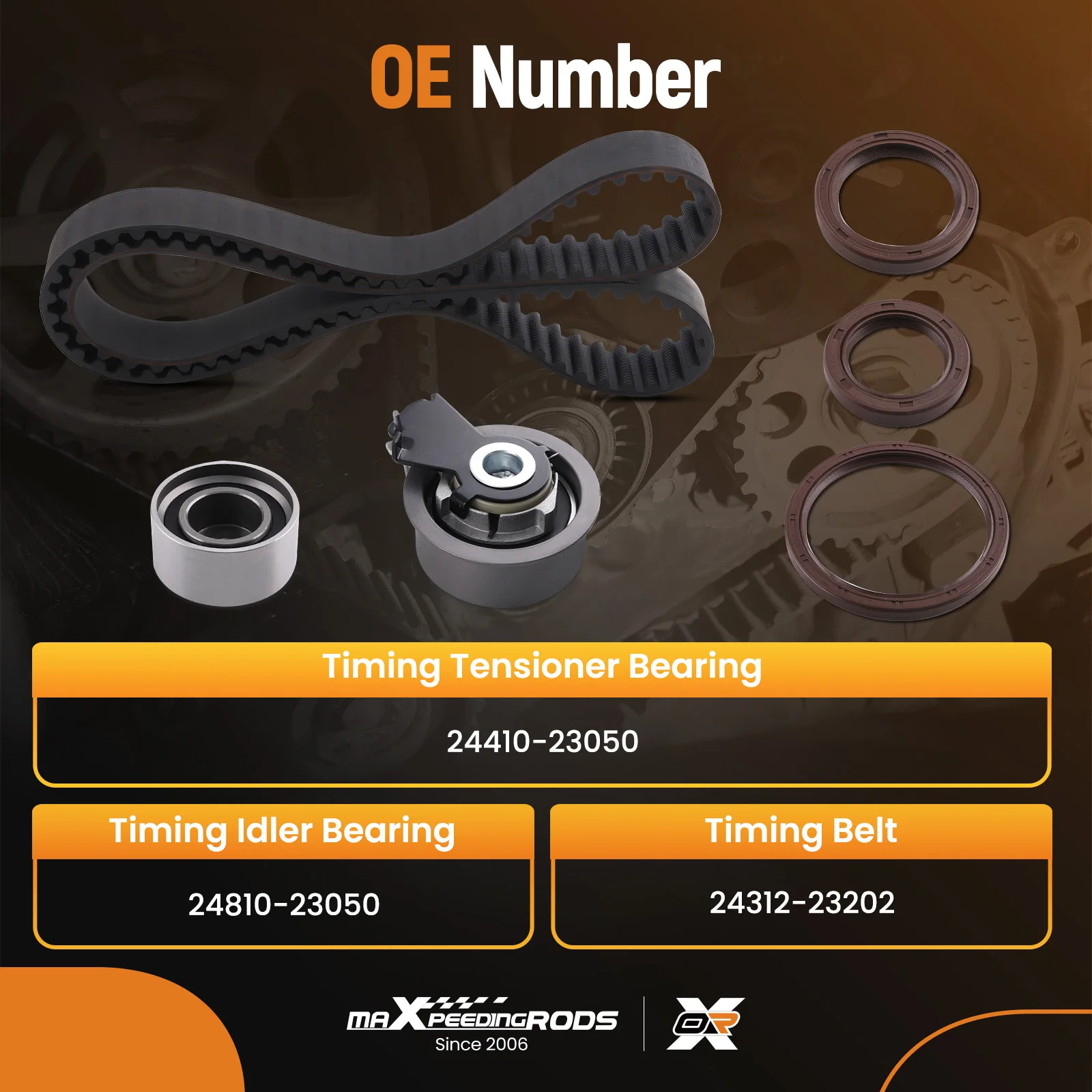 

Timing Belt Kit For Hyundai Tiburon GK For Kia Sportage KM G4GC 2.0L DOHC 5/2006-7/2010 For Hyundai Tucson JM G4GC