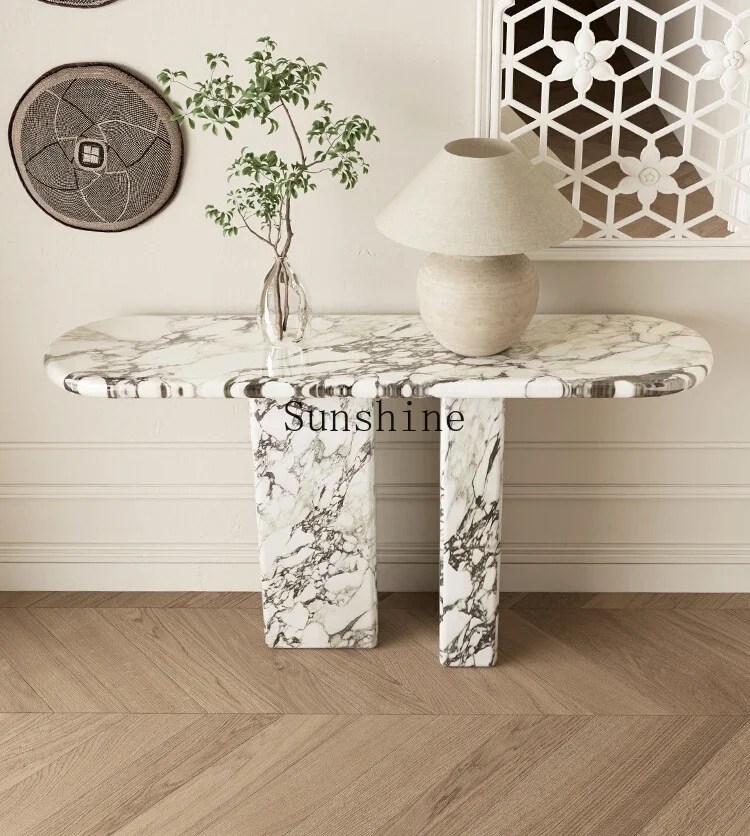 Marble entrance hall against the wall French porch table storage