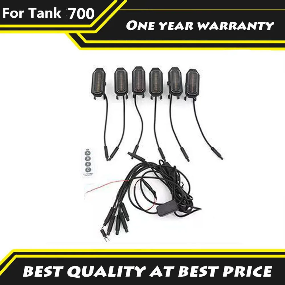 

For Tank 700HI4-T 2024 2025 Yellow Light Red Light White Light Upgraded Buckle Grille Light LED Rainbow Front Face Decoration