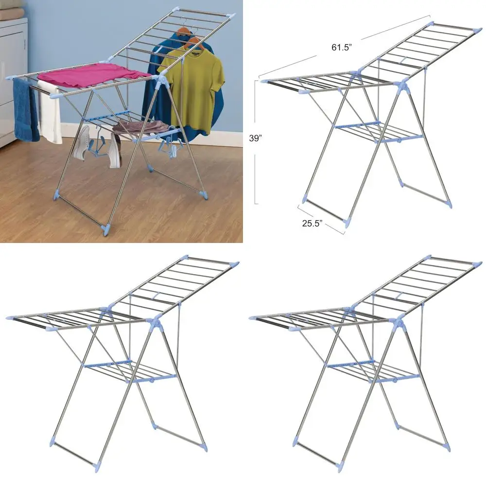 

Регулируемая складная сушилка для белья Gullwing из серого металла