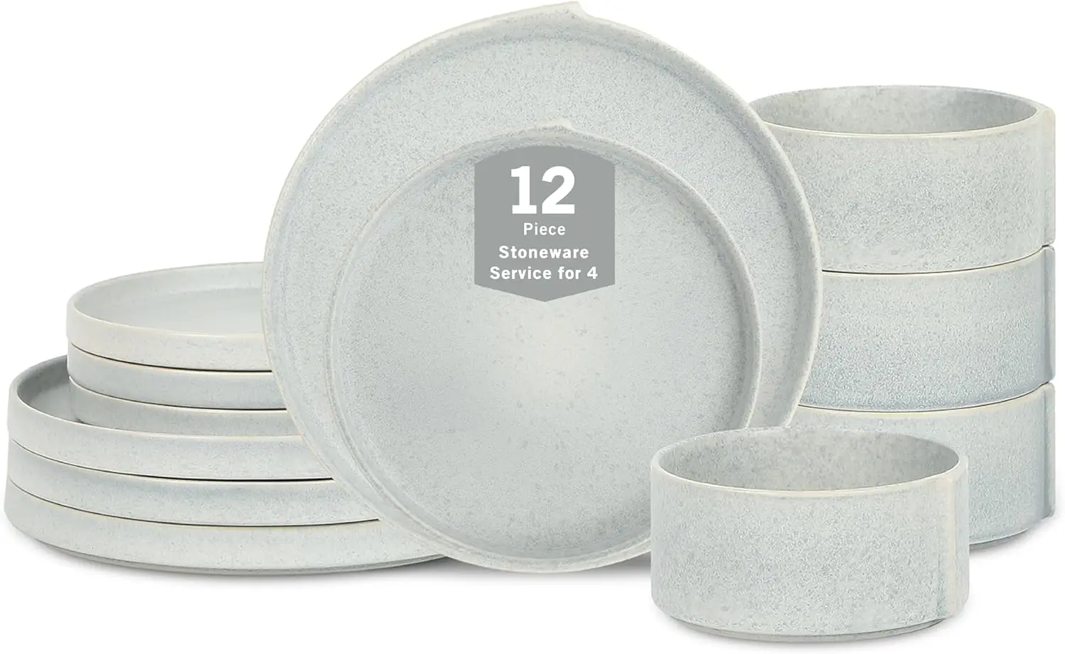 

Bao 12-Piece Dinnerware Set Stoneware, Blue-Grey