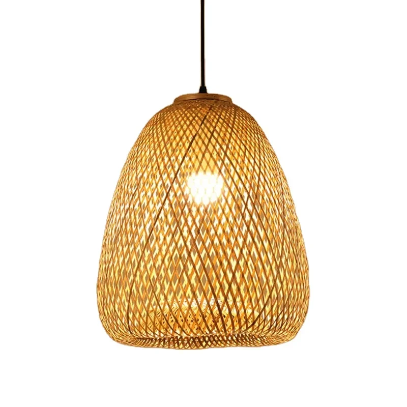 

New Chinese Style Natural Wicker Bamboo Pendant Lamp Bamboo Woven Art Lantern Chandelier Creative Restaurant Tatami Teahouse