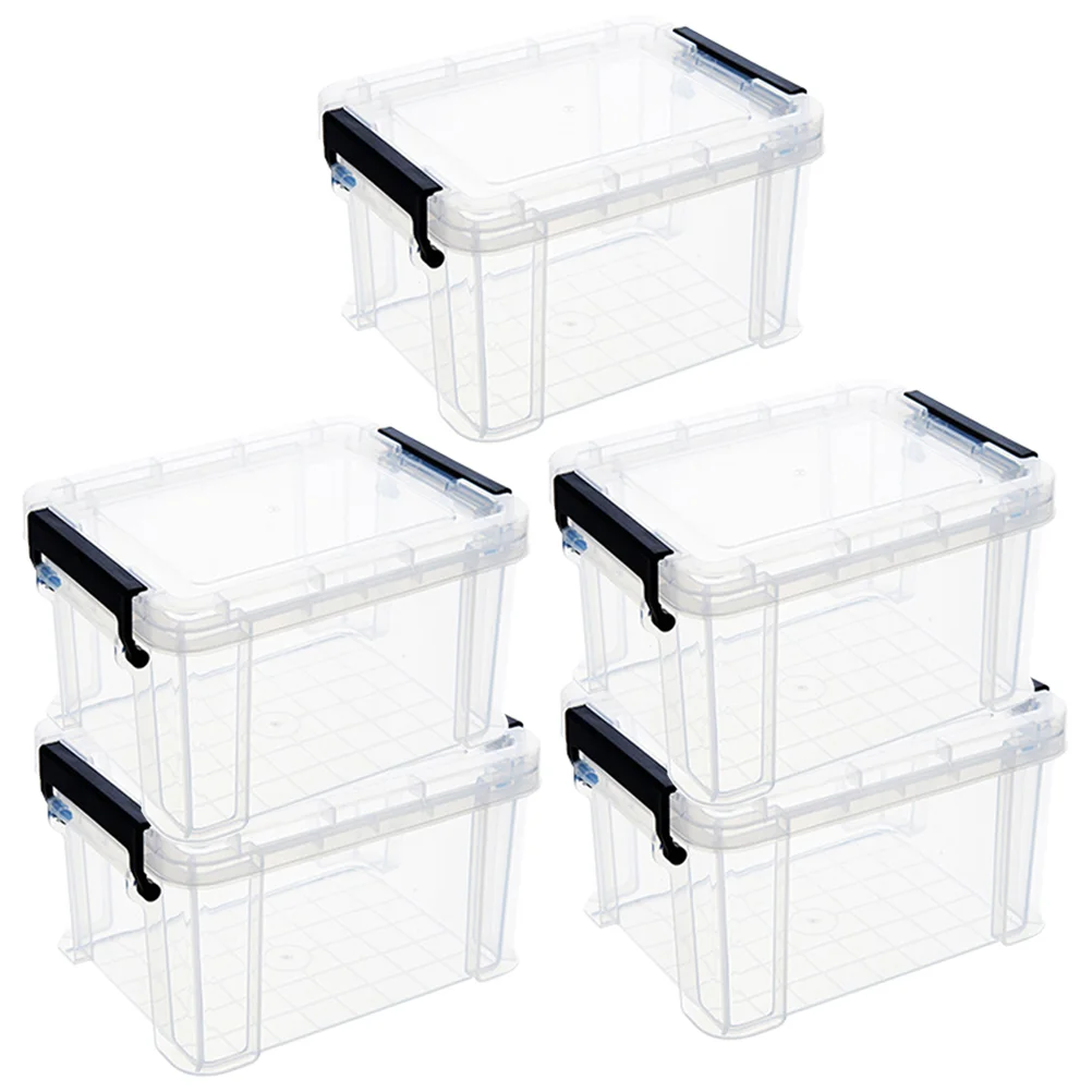 

5 Pcs Plastic Containers Small Storage Bins Tote Bags Mini Screws Portable Household Case Toy