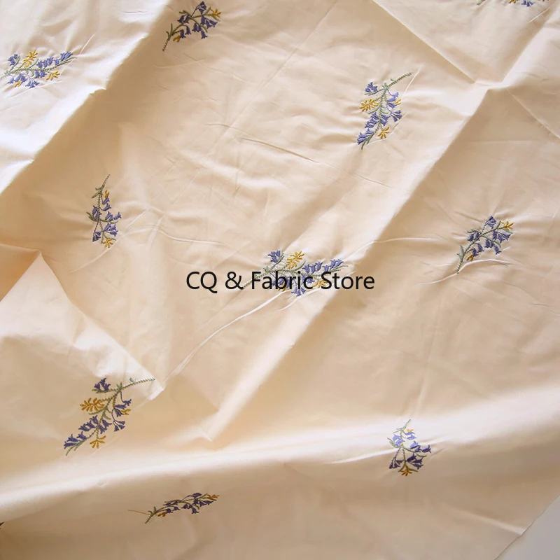Delicate Pure Cotton High Density Brocade Embroidery Fabric For Blouses, Cheongsams, Fashion, Skirts And Dresses By The Meter
