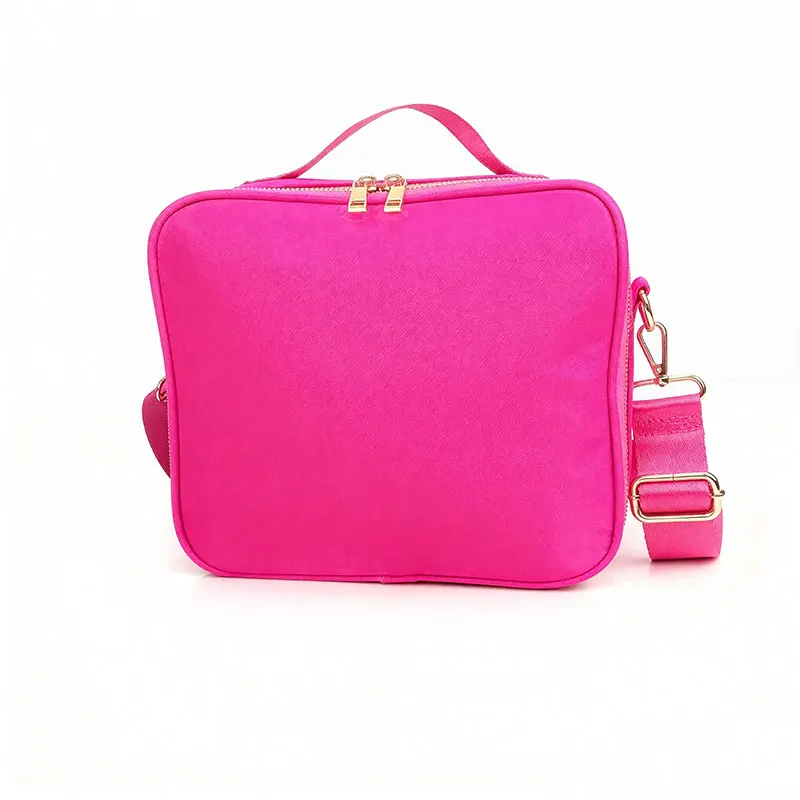 nylon-waterproof-insulated-ice-pack-large-capacity-picnic-bag-snack-storage-bag-women's-shoulder-crossbody-bag-diy-makeup-bag