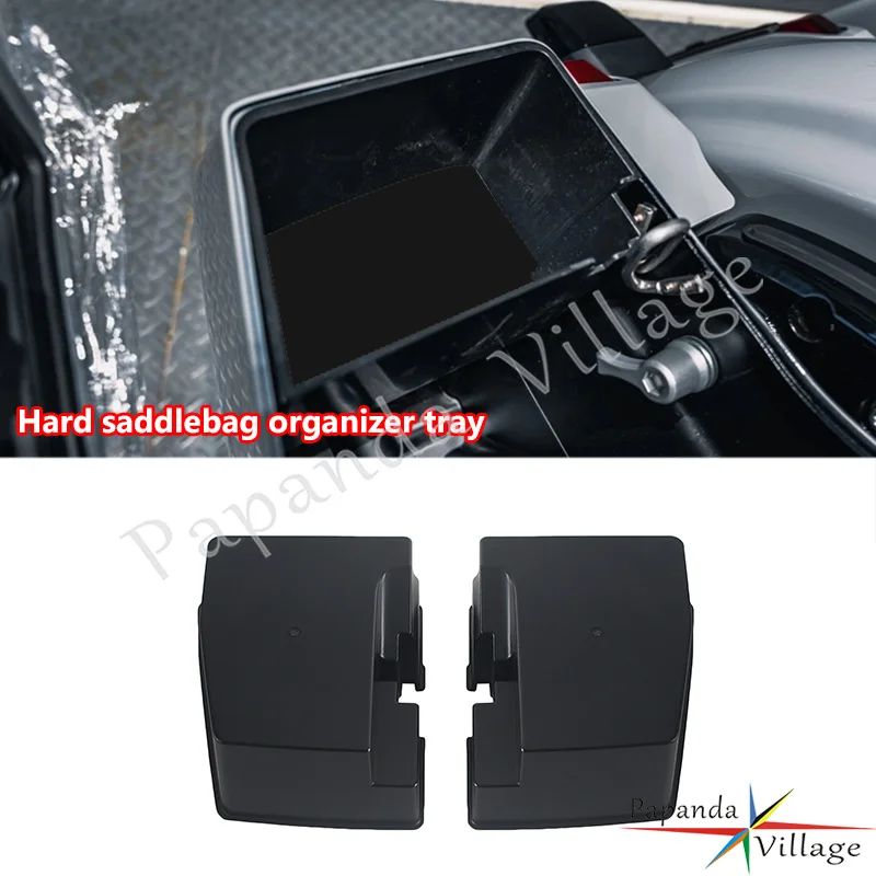 Black Plastic Left Right Hard Saddlebag Organizer Tray For Phone Keys Sunglasses For Harley CVO Road Glide Street Glide 2023-25