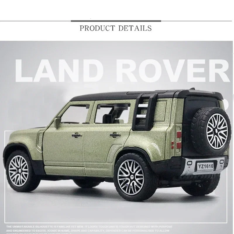 1:36 Land Rover Defender SUV pressofuso in lega di metallo modello di auto di lusso tirare indietro giocattoli per auto con regalo di raccolta