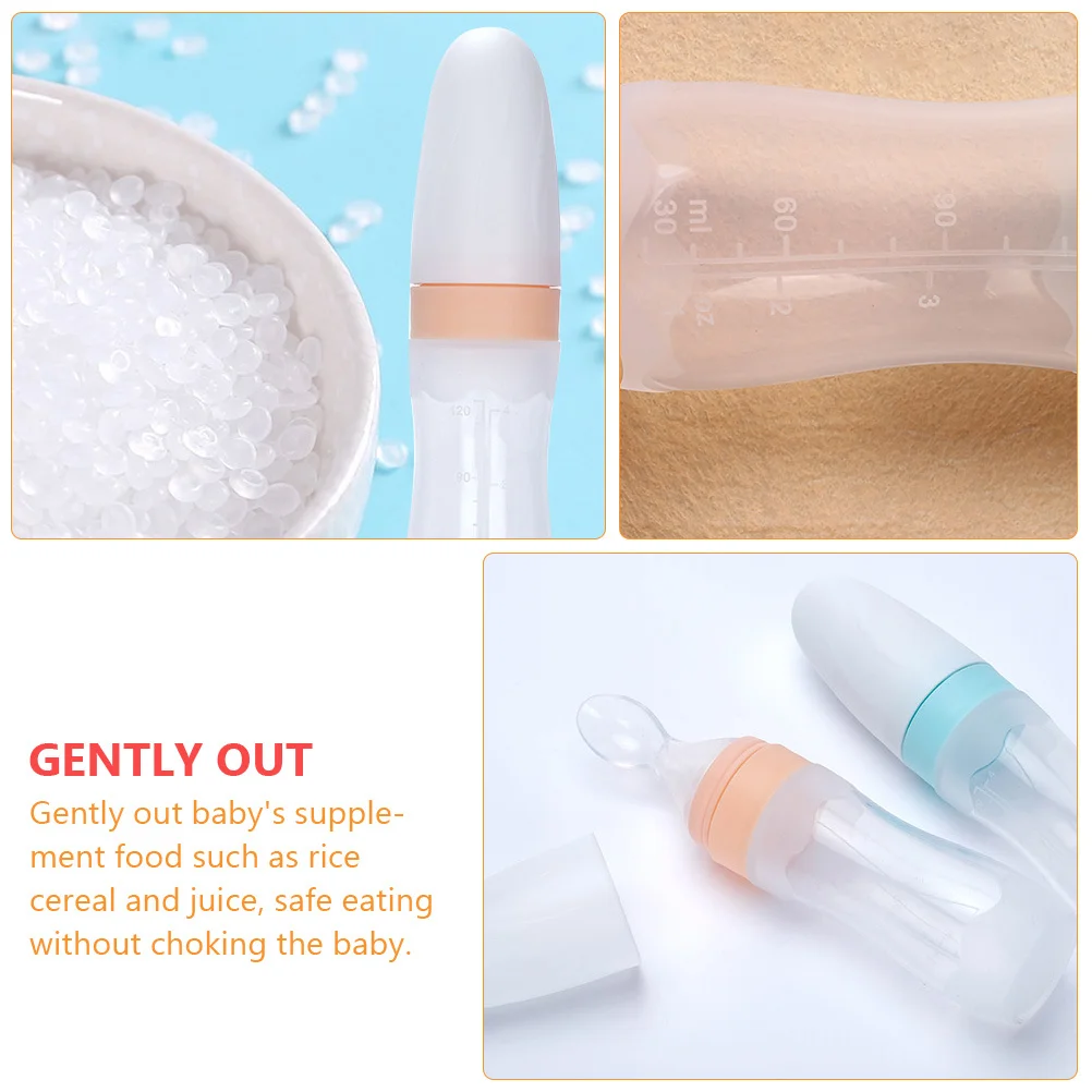 

120ml Silicone Rice Cereal Spoon Bottle Baby Feeder Portable Squeeze Feeding Cup Infant Food Supplement Supplement Food Bottle
