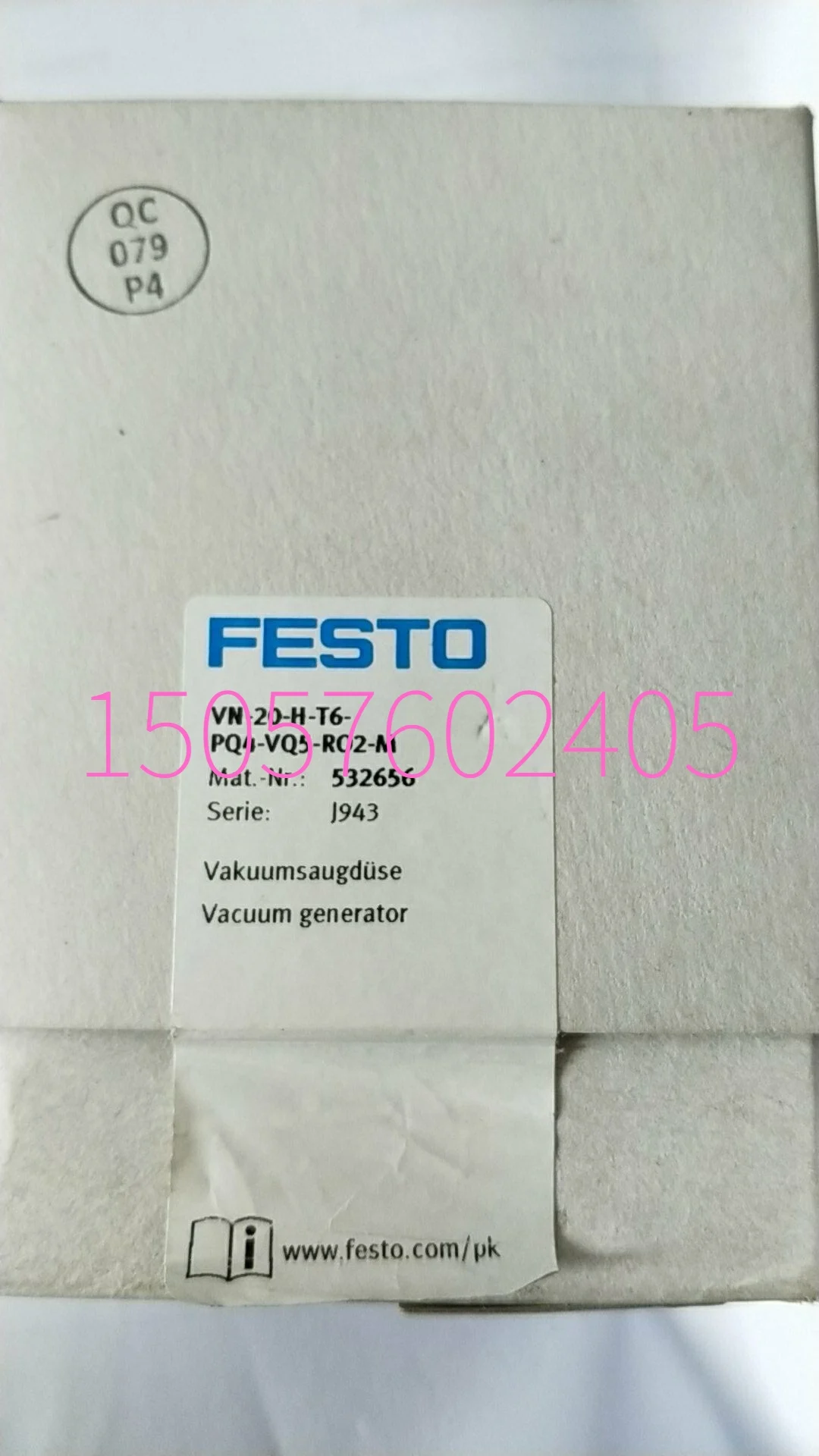 Festo FESTO VN-20-H-T6-PQ4-VQ5-RO2-M Vacuum Generator 532656 In Stock