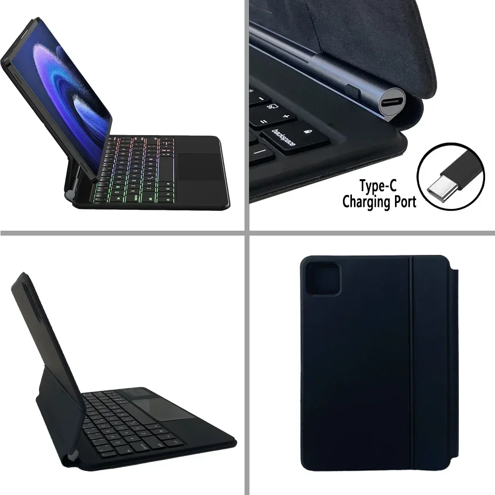 Magic Keyboard for Xiaomi Pad 6 Pro 11 2023 Mipad 6 Mipad6 Russian Korean Spanish AZERT German Hebrew Arabic Magic Keyboard Case
