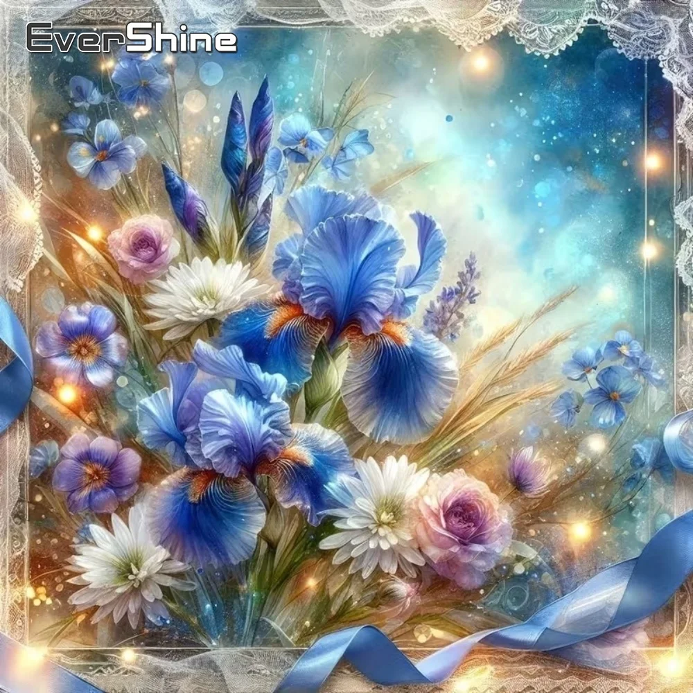 EverShine Neuerscheinung Diamant-Malerei Iris-Blumen-Set Stickerei Geeignet für Anfänger DIY Diamant-Mosaik Heimdekoration