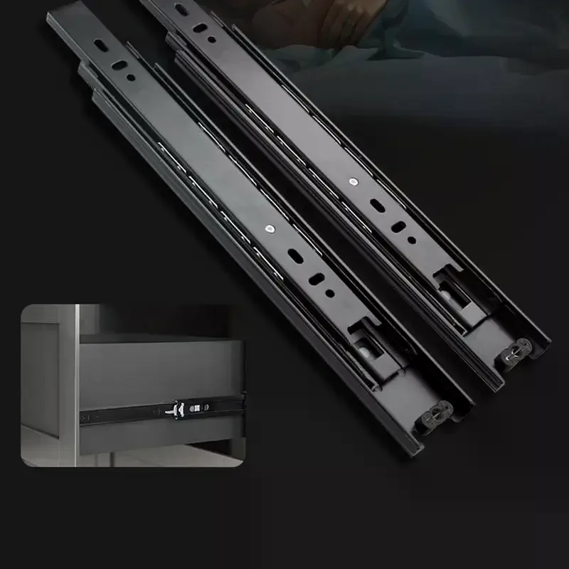 Drawer Guide Heavy Duty Full Extension Ball Bearing Slides Per Pair Buffer Silent Wardrobe Furniture Hardware Accessories