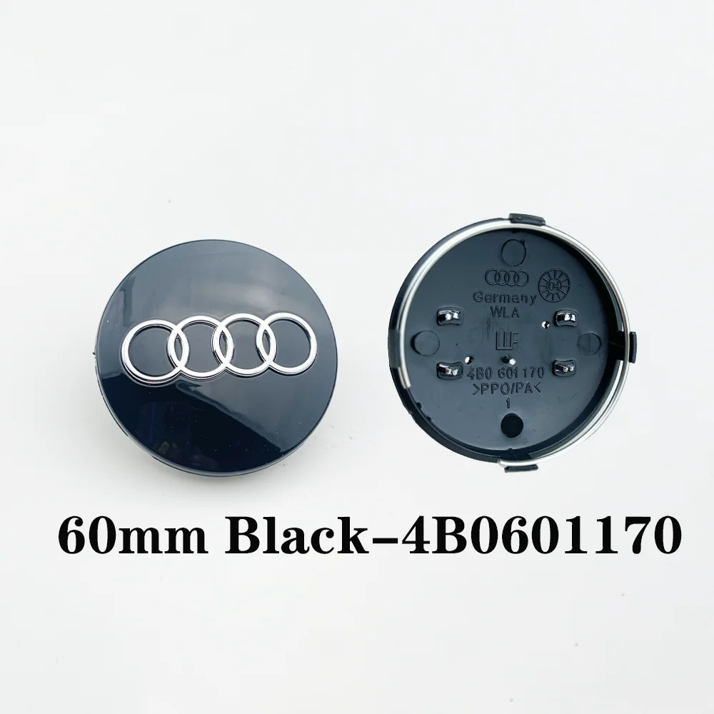 60mm 4B0601170 For Audi A3 A4 A5 A6 A7 Q2 Q3 Q5 Q8 ABS Car Hood Front Bonnet Grill Rear Trunk Emblem Logo Badge Sticker Decal