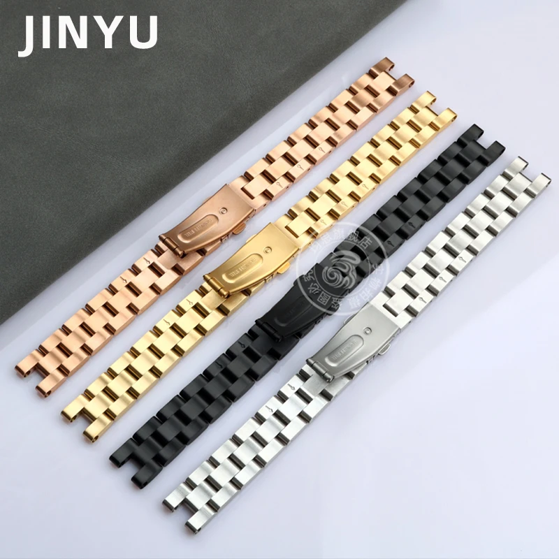 For Garmin Lily New Fashion Stainless Steel Sports Watchband Smart Watch Accessories Strap 14mm Women\'s Bracelet Rose Gold Black