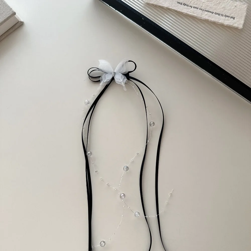 

Заколки для волос в виде банта и бабочки с стразами и стеклянными бусинами, в стиле Y2K, для девочек