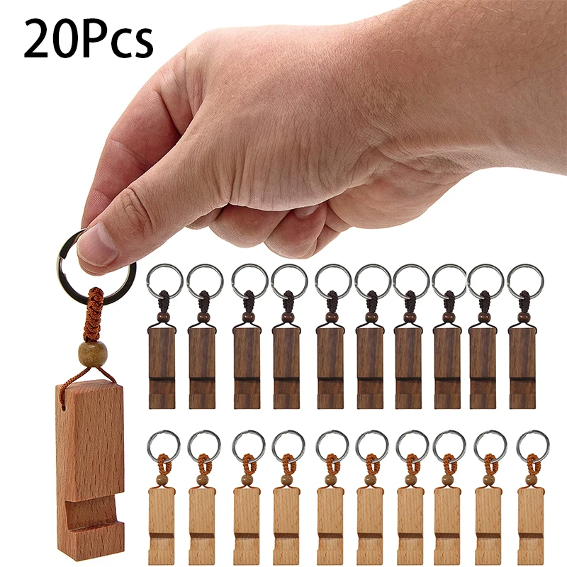 20Pcs Wooden Car Keychain Beech Wood Smart Phone Holder Alloy Keyring Gift Women Men Bag Pendant Key Chain Ring