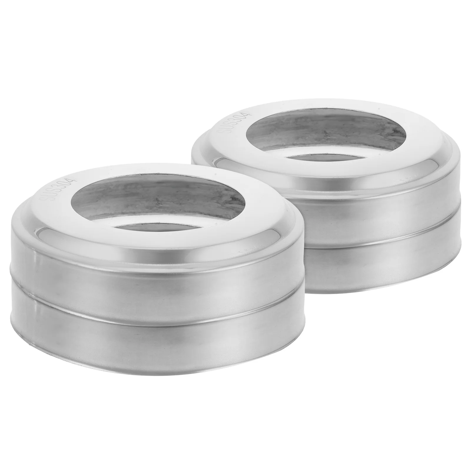 

4 Pcs Pool Handrail Covers Stainless Caps for Inground Swimming Ladder Accessories 51mm Round Tube Plates