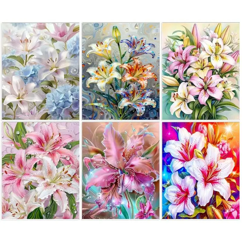 

CHENISTORY Acrylic Paint by numbers Flowers Canvas painting Handpainted Art Supplies Drawing by numbers Home decor Personalized