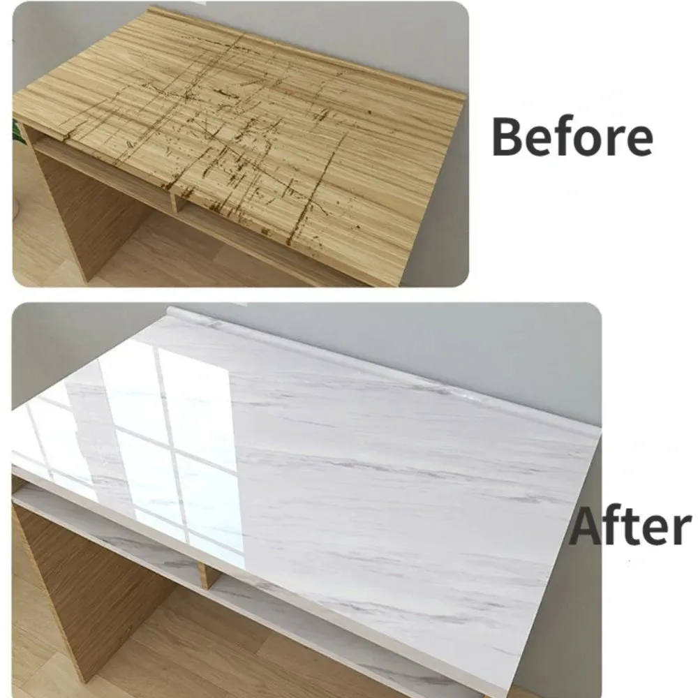 Removable Marble Contact Paper Self‑Adhesive Vinyl Wall Sticker Waterproof for Kitchen Worktop Bathroom Cabinet Renovation