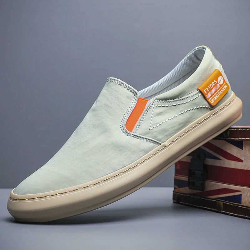 Zapatos de lona transpirables de verano, mocasines para hombre, zapatillas sin cordones, zapatos casuales de moda para hombre, zapatos planos ligeros para conducir para hombre ZapatoBD24060