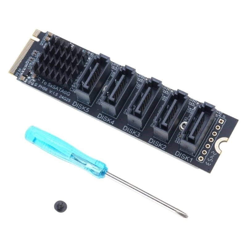 

652F Easy Installation M.2 To Connectors, 5Port Expansion For Computer Enthusiasts Data Management Accessories