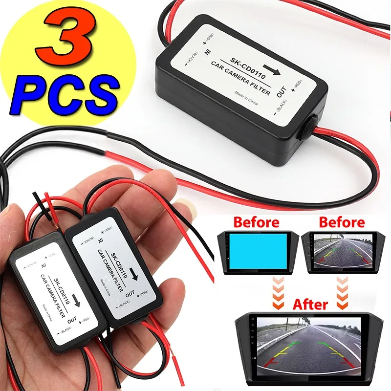 1/2/3PCS Car Rectifier Power Car Rear View Camera Power Relay Capacitor Auto Camera Filter Relay Capacitor Filter Connector