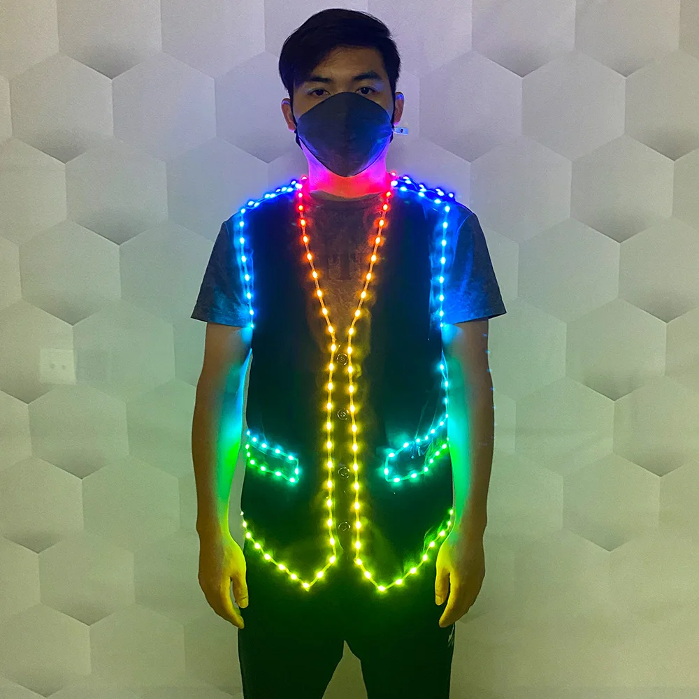 LED light vest Nightclub attendant light vest DJ singer party Light vest New Year Christmas event stage performance Light vest