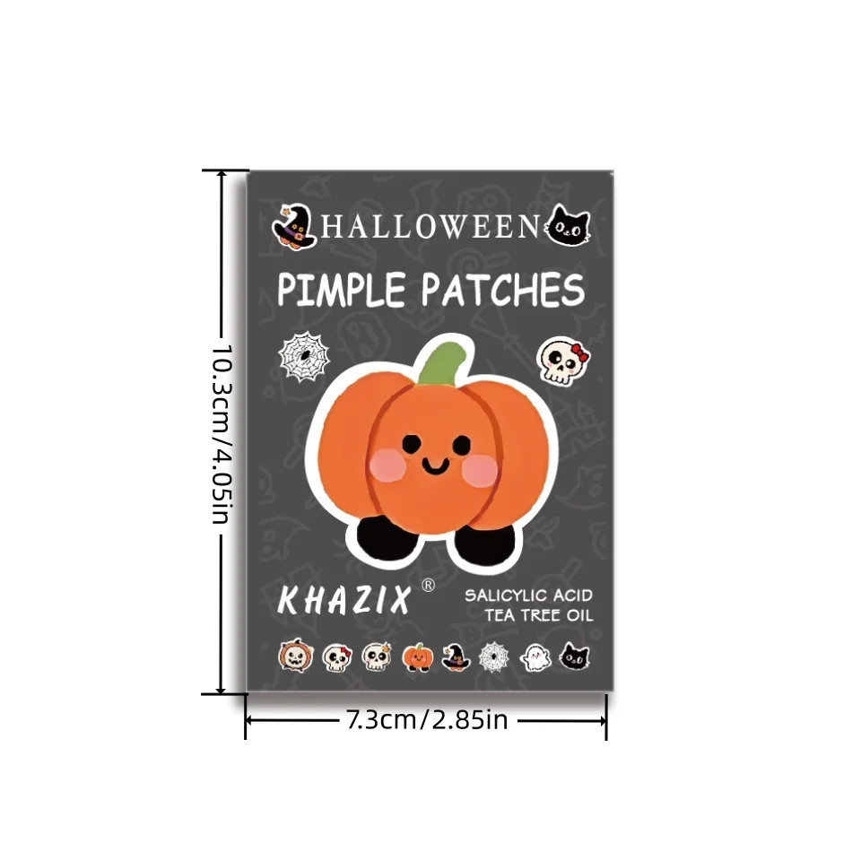 100pcsHalloween تحت عنوان حب الشباب بقع لطيف غير مزعجة مقاوم للماء تنفس للاستخدام اليومي الوجه ملصقات بثرة لطيف