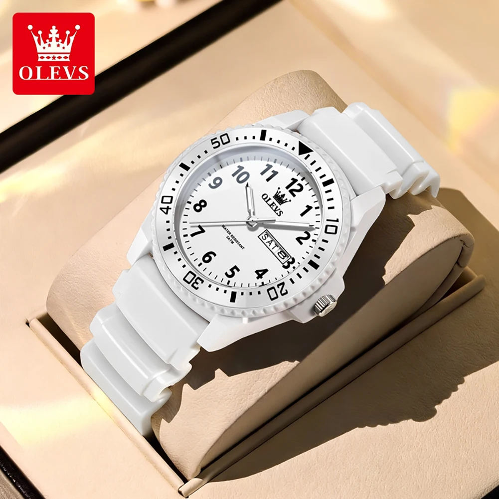 OLEVS Brand New Casual Sports Unisex Quartz Watch Waterproof Date Week Wristwatch for Boys Girls School Daily Use Clock Reloj